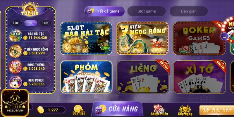 Khám phá những đặc điểm sảnh game bài MClub