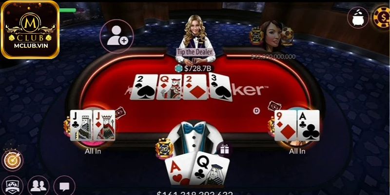 Những hành động mà người chơi được quyền thực hiện trong các ván bài Poker MClu