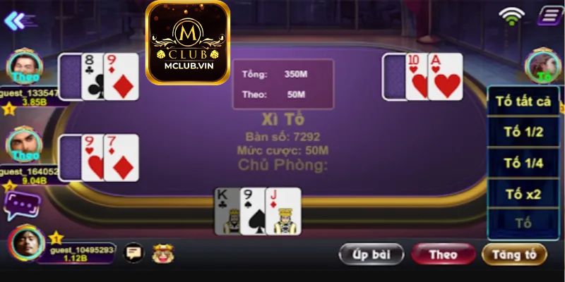 Thuật ngữ Xì tố MClub trong vòng đặt cược